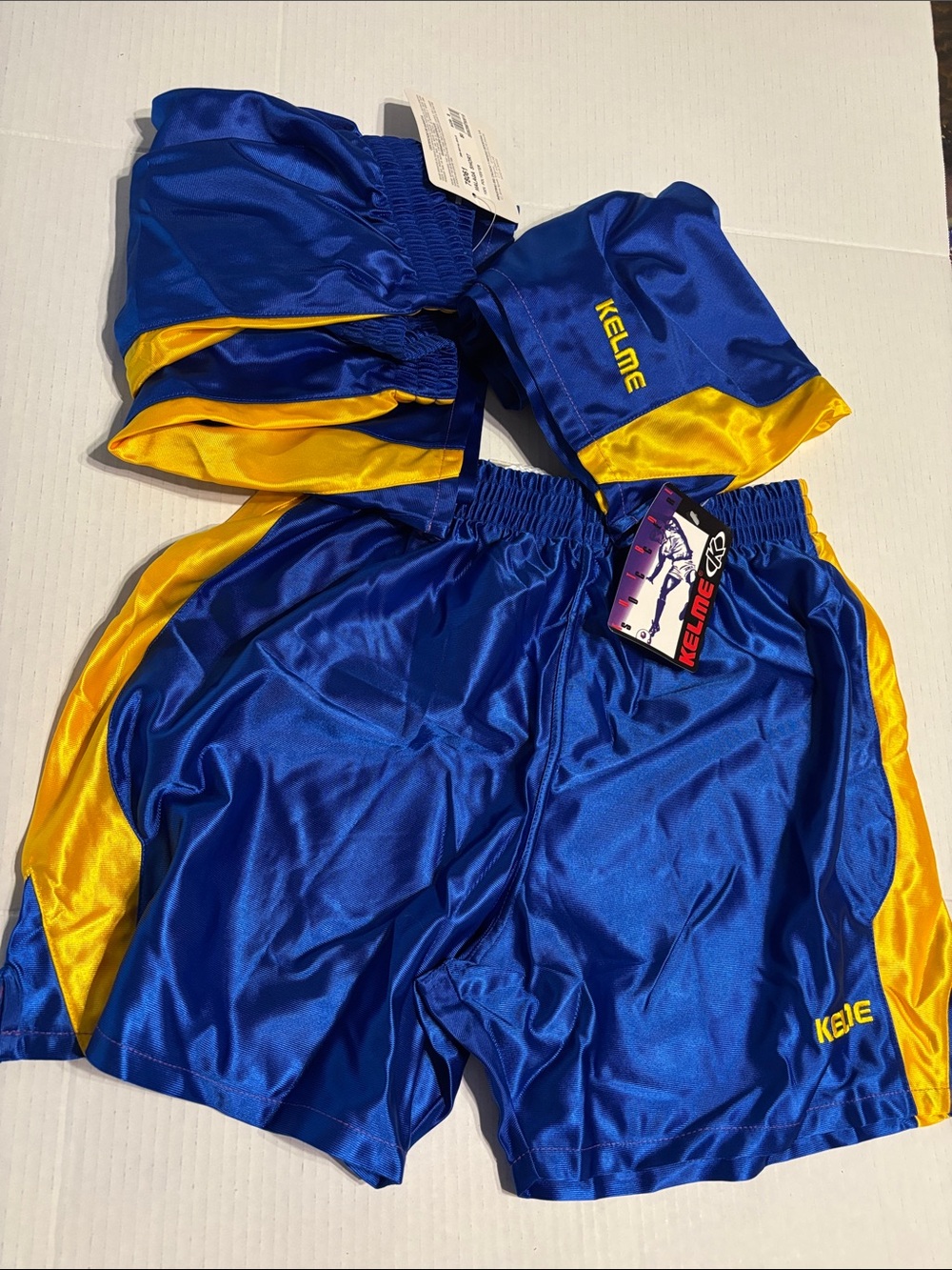 NWT KELME adult S Soccer Shorts THREE Pairs  Futbol Youth Spain World Cup Sports